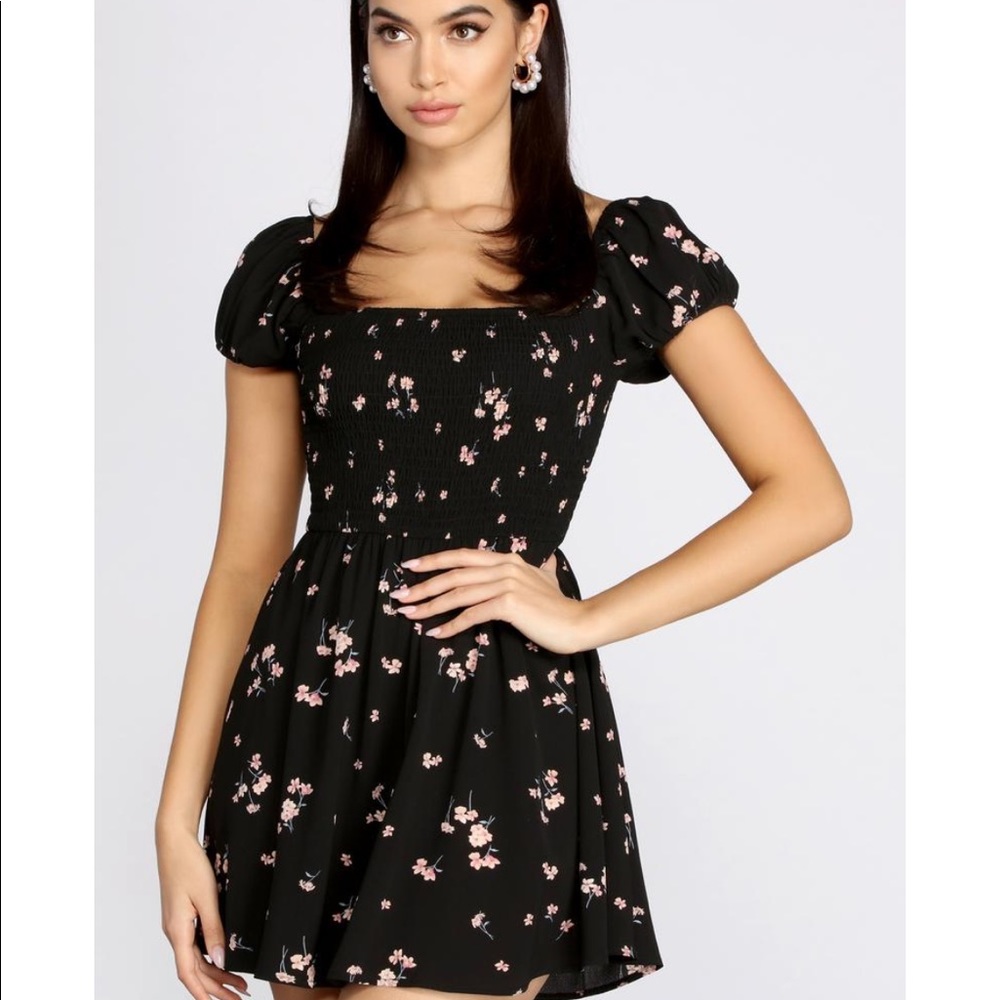 Windsor x Jess Square Neck Floral Mini Dress